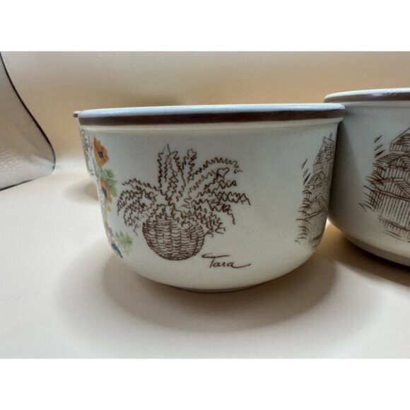 Westbury Fine Bone China Made in England "Tara" Coffee Mugs Sunflower Set of 4 - Picture 5 of 10